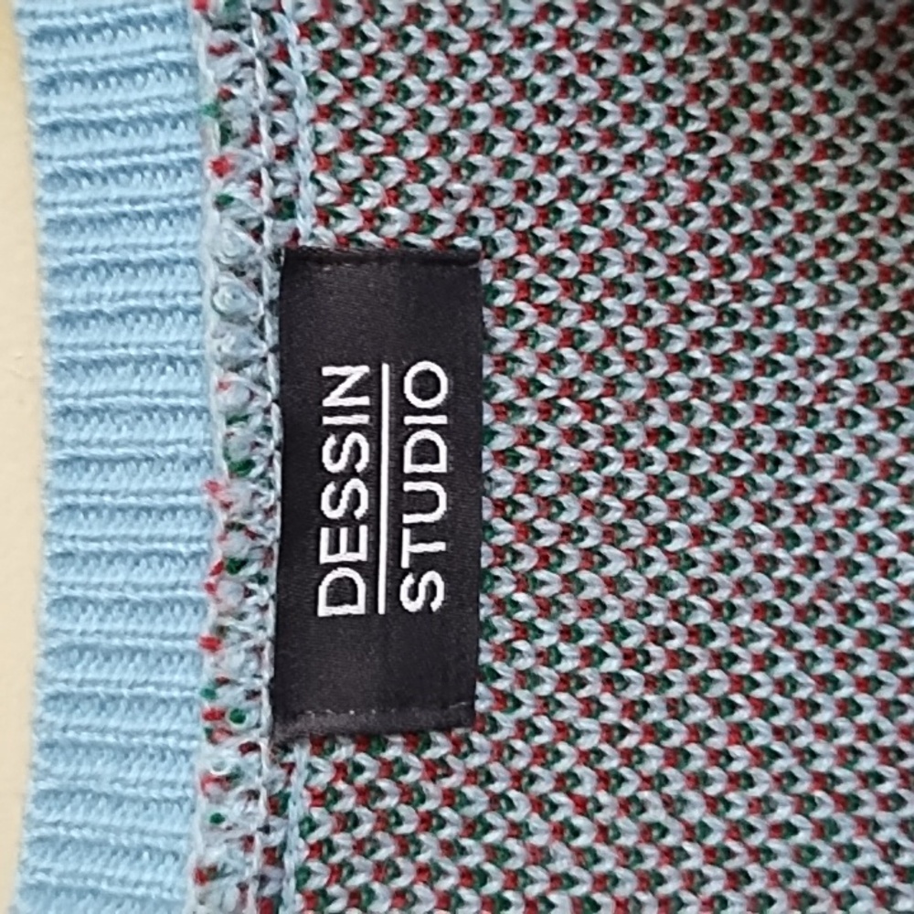 DESSIN STUDIO CARDIGAN, LIGHT BLUE WITH CHERRIES SCATTERED ALL OVER - Picture 5 of 5